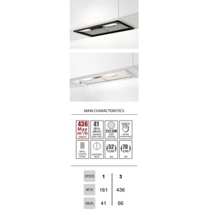 Faber INTEGRA BK A52 Аспиратор за пълно вграждане черен (INTEGRABK52)