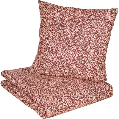 SCANquilt přehoz na postel KLASIK kytičky červená 135 x 230 cm