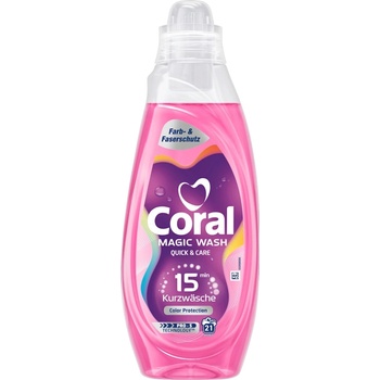 Coral течен перилен препарат, Magic Wash, 840мл, 21 пранета, Цветно пране