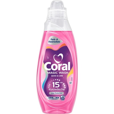 Coral течен перилен препарат, Magic Wash, 840мл, 21 пранета, Цветно пране