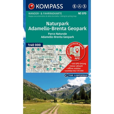 Národní park Adamello, Brenta (Kompass, 070) - turistická mapa