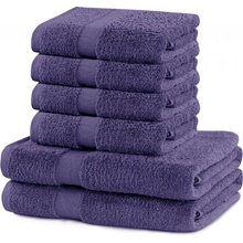 DecoKing Súprava 2 osušiek a 4 uterákov Ginna fialová 2 ks 70 x 140 cm, 4 ks 50 x 100 cm