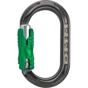 DMM Карабинер за екипировка Dmm XSRE Locksafe Gear carabiner - Titanium / Green - размер 35 x 60 mm (324-0070-0411)