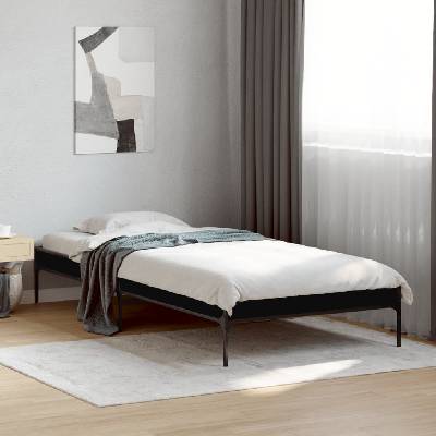 zahrada-XL 845026 Rám postele černý kompozitní dřevo a kov