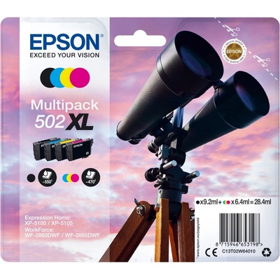Epson 502XL глава и патрон за мастиленоструен принтер 1 броя Оригинал Висок (XL) добив Черен, Синьо-зелен, Пурпурен, Жълт (C13T02W64010)