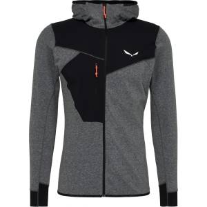 Salewa Мъжко поларено яке Salewa Puez 2 Dry L/S Hood Full-Zip Tee Fleece jacket - Black Out Melange / 0910 (005-2432-1313)