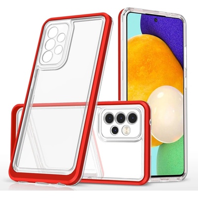 HQWear Прозрачен кейс 3в1 за Samsung Galaxy A13 5G с гел рамка, червен (9145576244449)