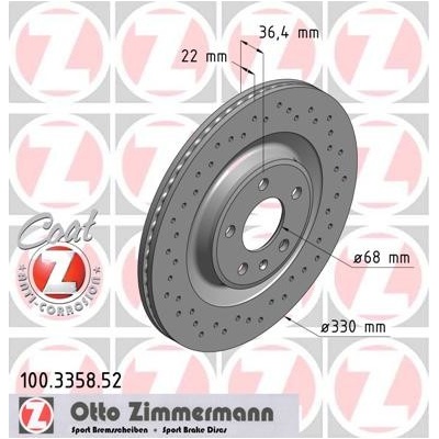 ZIMMERMANN Brzdový kotúč 100335852