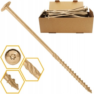 Tesařský vrut Azmet talířová hlava 6x220 mm TORX 100 ks