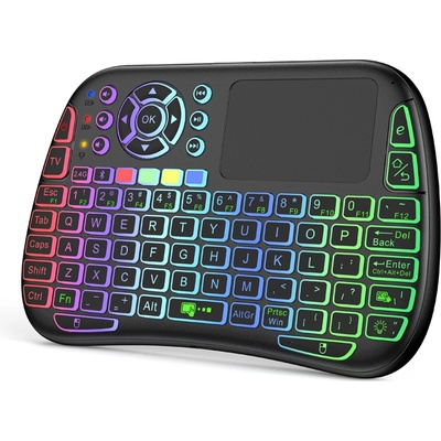 Мини клавиатура No brand M9, USB 2.4GHz, Bluetooth, Микрофон, IR програмируема, Тъчпад, Черен - 13055 (13055)