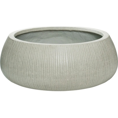 Pottery Pots Kvetináč Eileen, svetlo sivá vertikálne vrúbkovanie, 14 x 36 cm