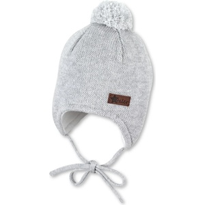Sterntaler Детска зимна шапка (beanie) Sterntaler Kid's OCS Knitted Beanie Pompom Beanie - Silber Melange - размер 49 cm (904-2474-0216)