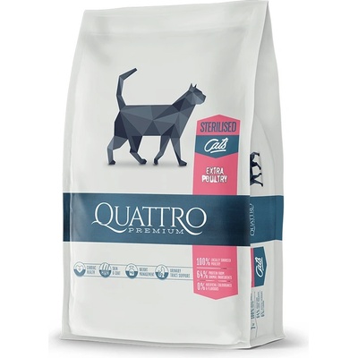 QUATTRO Cat Dry Premium all Breed Steril. Hydina 1,5 kg