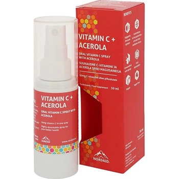 Nordaid Vitamin C + Acerola Спрей за уста, касис, 30 ml, Nordaid (010652 NRD)
