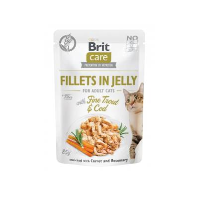 Brit Care Cat Fillets in Jelly with Fine Trout & Cod 85g