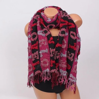 Image 1 of Дамски двулицев шал в черно и розово