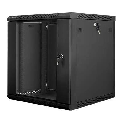 Lanberg rack cabinet 19 wall-mount 12U / 600x600 for self-assembly (flat pack), black (WF01-6612-10B)