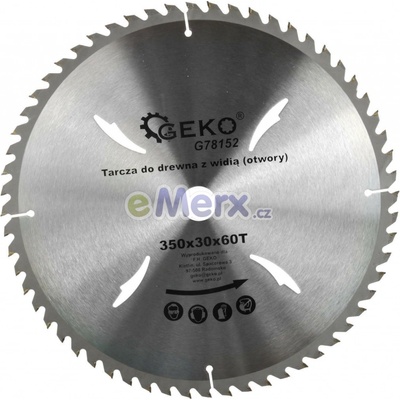GEKO Pilový kotouč na dřevo 350 x 30 x 60T