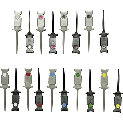 VOLTCRAFT svorkové skúšobné minihroty konektor 0,64 mm CAT I čierna, červená, hnedá, zelená, žltá, fialová, modrá, biela