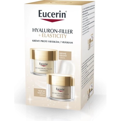 Eucerin Hyaluron-Filler + Elasticity Eucerin Elasticity+Filler denní krém pro zralou pleť SPF 15 50 ml + Eucerin Elasticity+Filler intenzivně vyživující noční krém pro zralou pleť 50 ml kosmetická sad