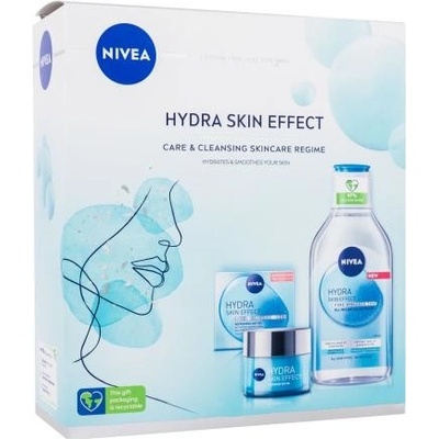 Nivea Hydra Skin Effect denný gélový krém 50 ml + micelárna voda 400 ml darčeková sada