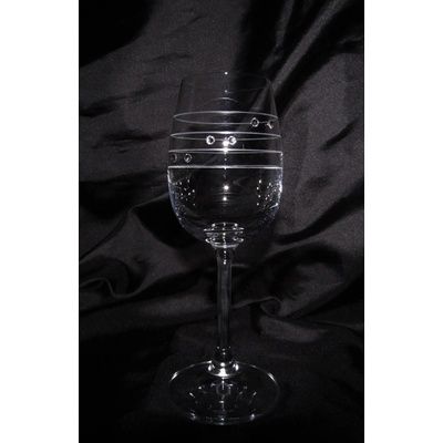 LsG Crystal Skleničky na bílé víno aperitiv destiláty lihoviny 36 x Swarovski krystal dekor Claudia Sandra 862 6 x 150 ml