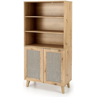ЕВРОМАР Етажерка с шкаф borneo reg-1 дъб артизан с ратанова плетка