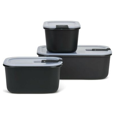 Mepal EasyClip 106180041100 BPA Free Dózy na potraviny set 3 kusy s viečkom čierna