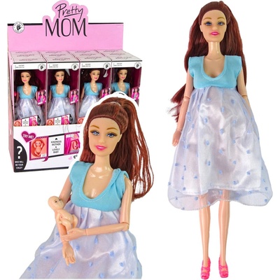 LEAN Toys Panenka v těhotenských modrých šatech