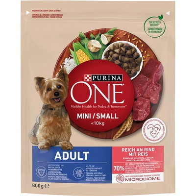 Purina One Mini Adult Beef & Rice 5 x 0,8 kg