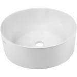 INVENA Мивка за плот Invena Kos, кръгла, 42 см, бяла (CE-38-001-C)