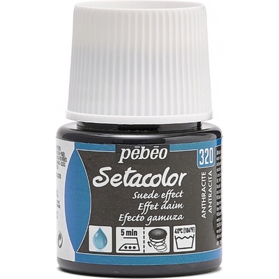 Pébéo Setacolor opaque farba na textil Suede effect 320 anthracite 45 ml