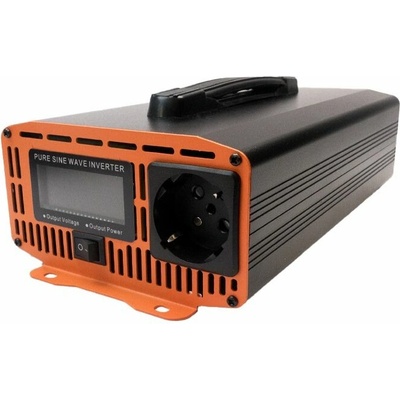 HOULI Power Inverter 12V/230V, 1300W/2600W, čistá sínusoida, 1 zásuvka HPGC0013U 12V/50Hz/230V/EU