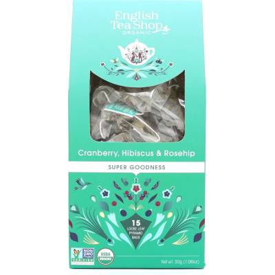 English Tea Shop Čaj Brusinka ibišek a šípek 15 pyramidek bio