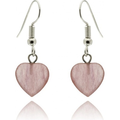 Prosperk náušnice z minerálu srdce S0274