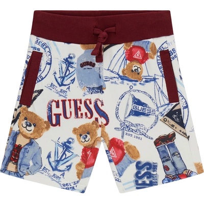 Guess Детски къси панталонки Guess - Мече с дънки и щампи, многоцветни, 12 м (20261-N6RD00-KA6R4-P7HZ-12M)