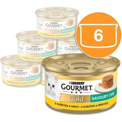 Gourmet Gold Savoury Cake s kuracím mäsom a mrkvou 6 x 85 g