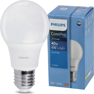 PHILIPS LED žiarovka CorePro E27 4,9 W 470lm 6500K