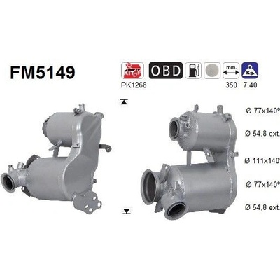 Filtr sazových částic, výfukový systém AS FM5149 – Zbozi.Blesk.cz