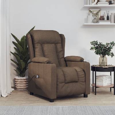 vidaXL 3098781 Elektrické polohovací hnědé textil