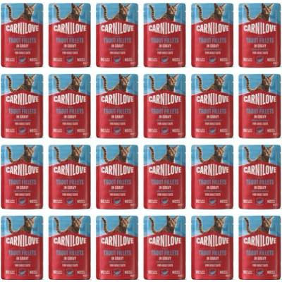 CARNILOVE Cat Pouch Gravy Trout filety z pstruha s echinaceou, mokré krmivo v omáčce 24 x 85 g