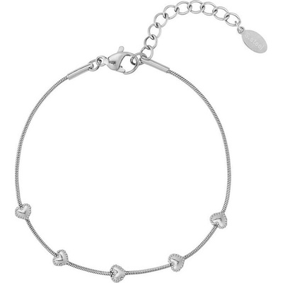 ORNAMENTI Náramek Heart charms silver OOR800133