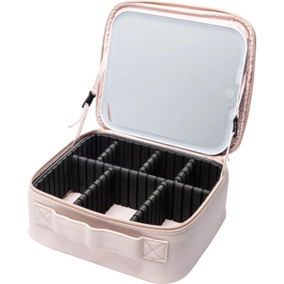 Notino Beauty Box With LED Mirror козметично куфарче с LED огледало Pink