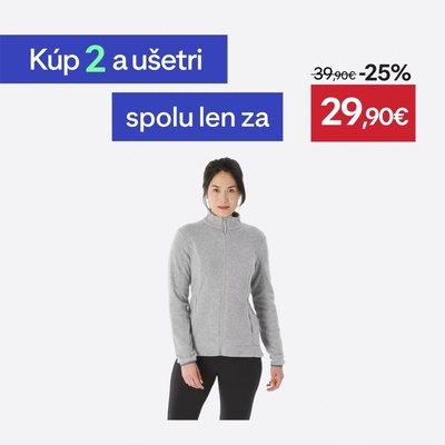 Quechua dámska fleecová turistická mikina MH100 sivá