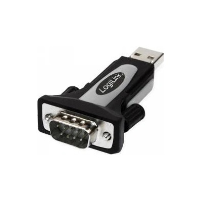 LogiLink USB 2.0 adapter, USB-A/M to DB9 (RS232)/M, black/grey AU0034, USB, RS232, Male