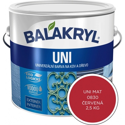 BALAKRYL UNI MAT 0830 červený 2,5 kg