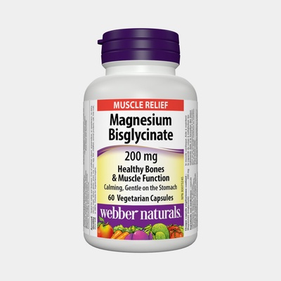Webber Naturals Magnesium Bisglycinate 200 mg 60 kapsúl