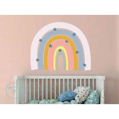 Дъга и звезди в пастелни цветове - бохо стил (1619)