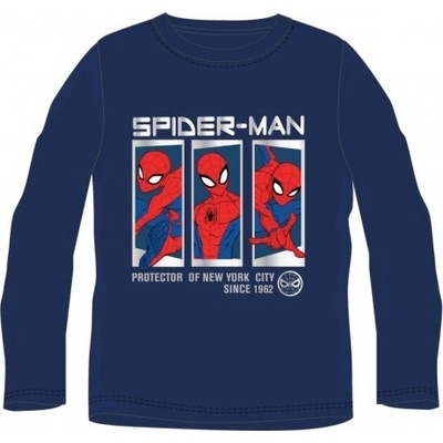 E plus M chlapčenské tričko s dlhým rukávom Spiderman Marvel modré