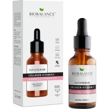 BIOBALANCE Супер серум за лице Collagen-Vitamin C, 30 ml